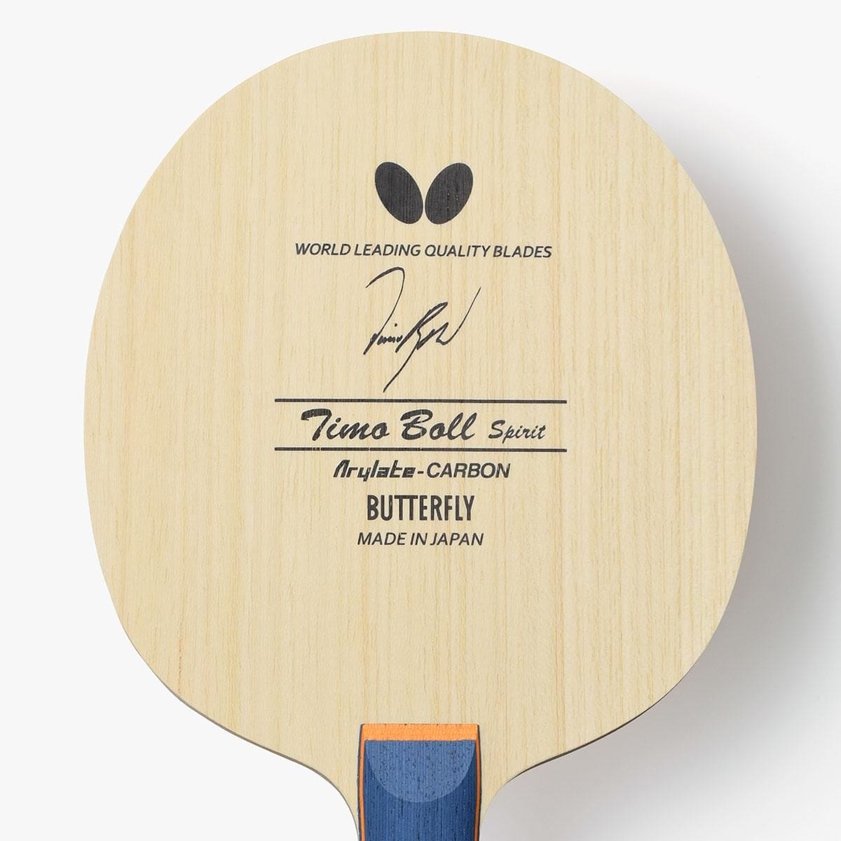 Schmetterling Timo Boll Spirit Tischtennisschläger Arylate-Carbon Blade FL Griff 